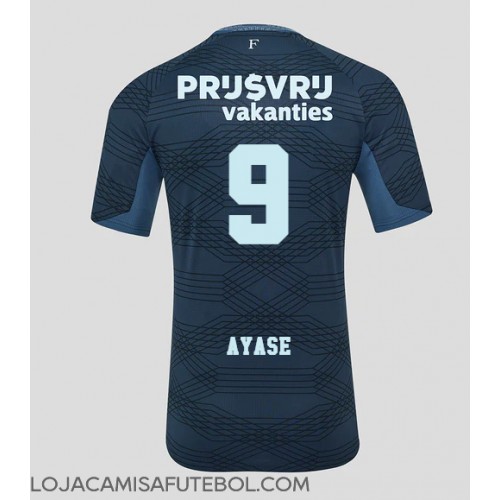 Camisa de Futebol Feyenoord Ayase Ueda #9 Equipamento Secundário 2025-26 Manga Curta
